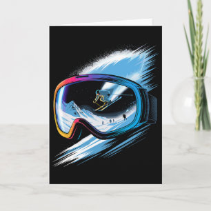 Mehrfachbelichtungs-Kunst-Ski-Alpin-Ski-Schnee-Gew Karte