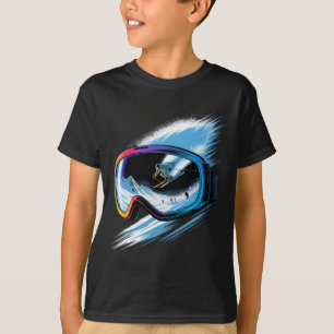 Mehrfachbelichtungs-Kunst-Skisport Bergski Schnee T-Shirt