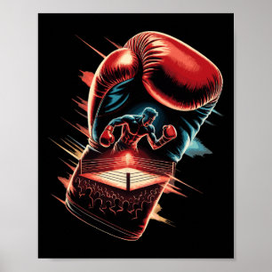 Mehrfache Exposition Art Boxing Handschuhe kämpfen Poster