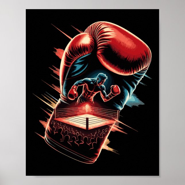 Mehrfache Exposition Art Boxing Handschuhe kämpfen Poster (Vorne)