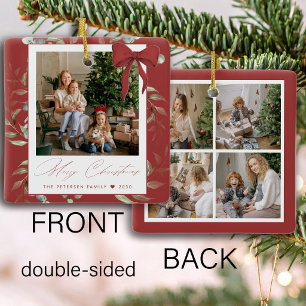 Mehrfachfoto 5 Familienfotos Andenken Weihnachten Keramikornament