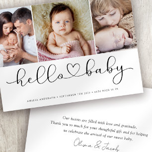 Mehrfachfoto-Skript mit Herz-Foto für neues Baby Ankündigung