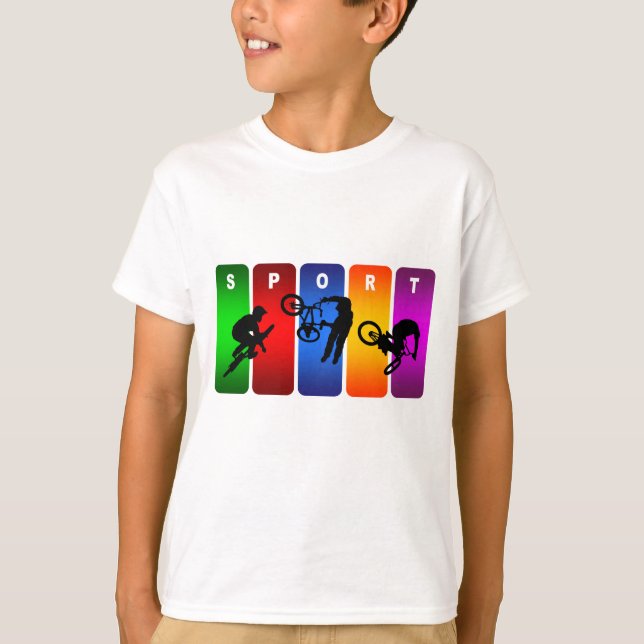 Mehrfarben-BMX Emblem T-Shirt (Vorderseite)