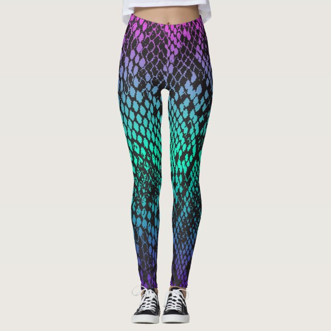 Mehrfarben verblassen Snakeskin Leggings (Vorderseite)