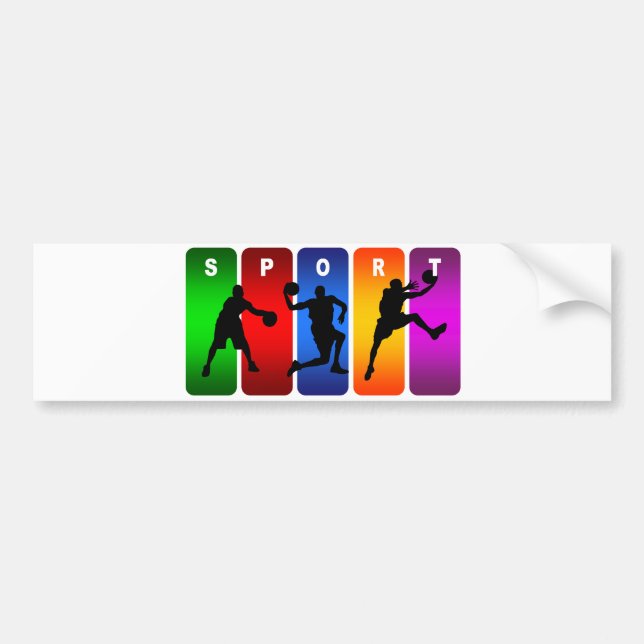 Mehrfarbenbasketball-Emblem Autoaufkleber (Vorne)