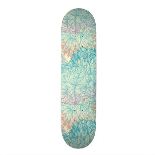 Mehrfarbenblumengekritzel-Muster Skateboard