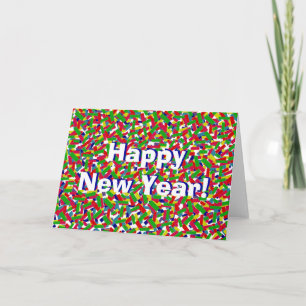 Mehrfarbenconfetti-"guten Rutsch ins Neue Jahr! " Feiertagskarte