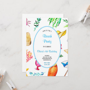 MEHRFARBENE STRANDPARTEI EINLADUNG