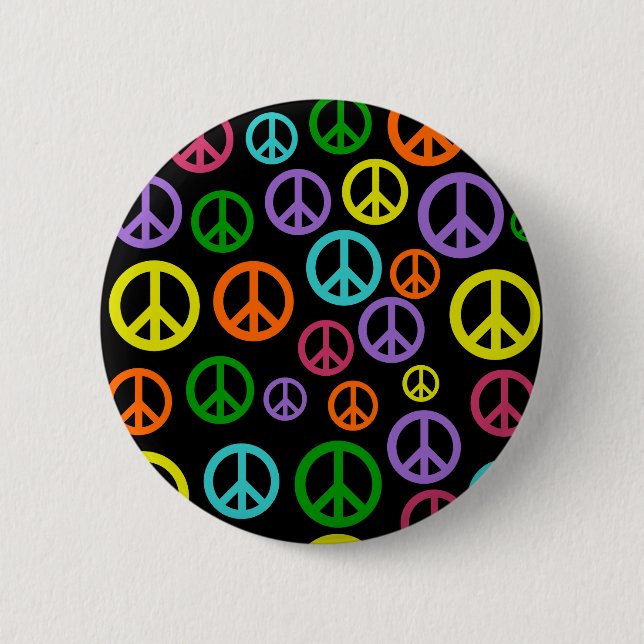 Mehrfarbenfriedenszeichen Button (Vorderseite)