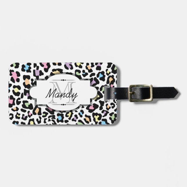 Mehrfarbenleopard-Druck-Gepäckanhänger Gepäckanhänger (Vorderseite horizontal)