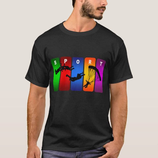 Mehrfarbenmit fallschirm abspringenemblem T-Shirt (Vorderseite)