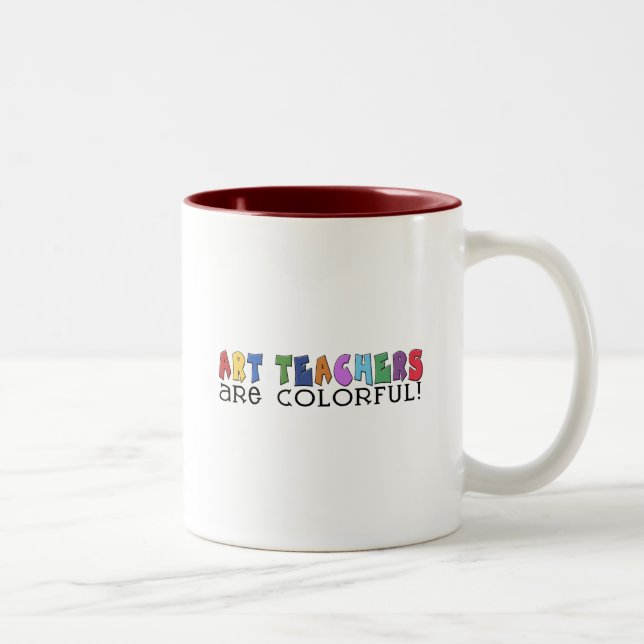 Mehrfarbentext-Kunstlehrer-T - Shirts und Zweifarbige Tasse (Rechts)