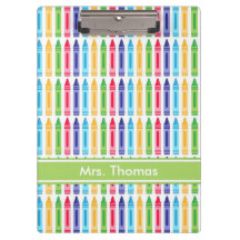 Mehrfarbig Crayon Personalisiert Clipboard