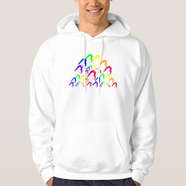 Mehrfarbig Hearts Hoodie (Vorderseite)