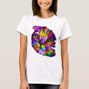 Mehrfarbig Kitten Pop Art T-Shirt