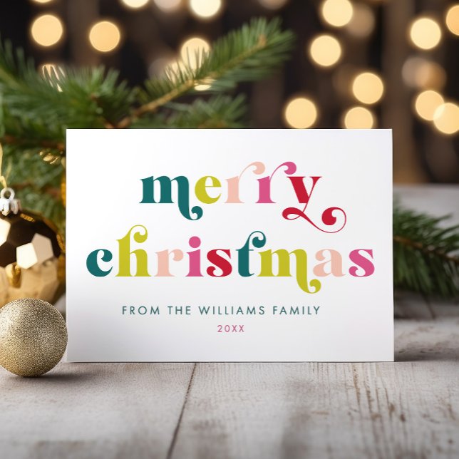 Mehrfarbig Moderne frohe Weihnachten (Multi Colored Modern Merry Christmas Holiday Card)