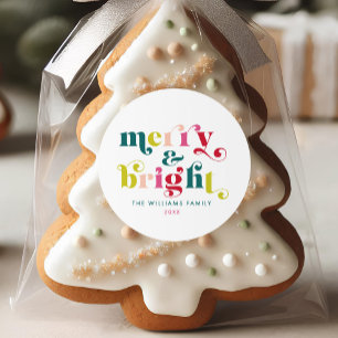 Mehrfarbig Moderne Weihnachten Runder Aufkleber