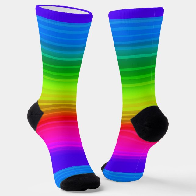 mehrfarbig, Regenbogen Socken (Gewinkelt)