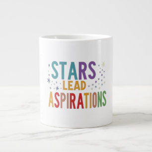 Mehrfarbig "Star Aspirants aspiration" Wortdruck Jumbo-Tasse