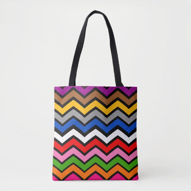 Mehrfarbig Zigzag Zickzack Black Design (Vorderseite)