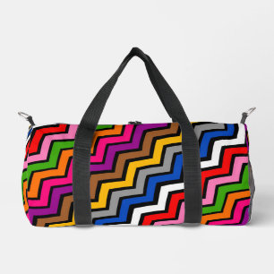 Mehrfarbig Zigzag Zickzack Black Design Duffle Bag
