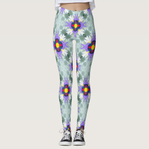 mehrfarbige 4-Punkte-Sterne schwebend Leggings