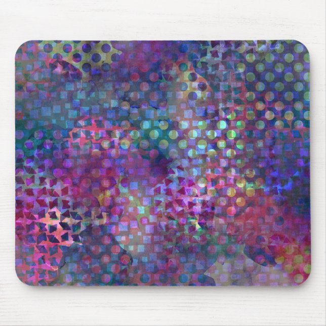 Mehrfarbige abstrakte Digital-Kunst Mousepad (Vorne)