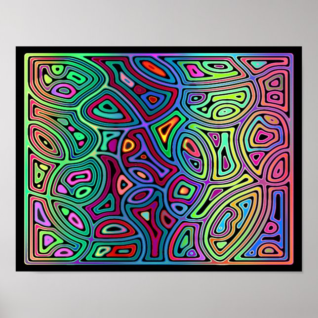 mehrfarbige abstrakte Formen Poster (Vorne)