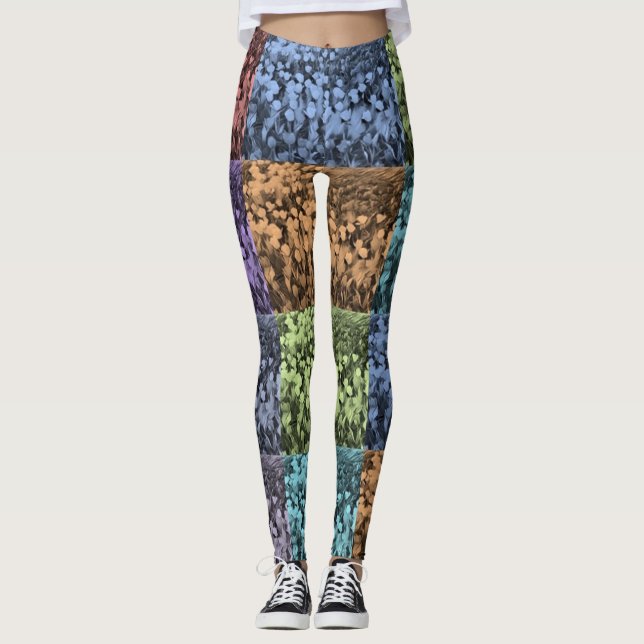 mehrfarbige Abstrakte Leggings (Vorderseite)