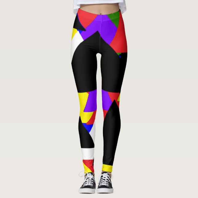 mehrfarbige Abstrakte Leggings (Vorderseite)