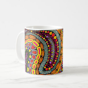 Mehrfarbige abstrakte wellige Musterdesign Kaffeetasse