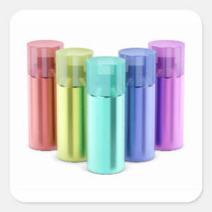 Mehrfarbige Aerosolspraydosen Quadratischer Aufkleber