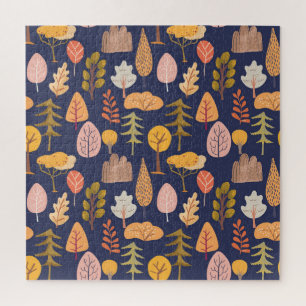 Mehrfarbige Bäume: Mittherbst Vintage Puzzle