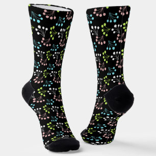 Mehrfarbige Beeren, einfaches Muster Retro-60 Socken