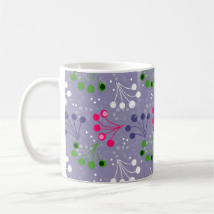 Mehrfarbige Beeren einfaches Muster Retro Sechzige Kaffeetasse