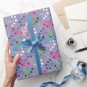 Mehrfarbige Beerenstromretro 60er Geschenkpapier