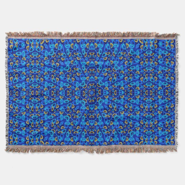 Mehrfarbige blaue Ornament-Abstraktion Decke (Vorderseite)