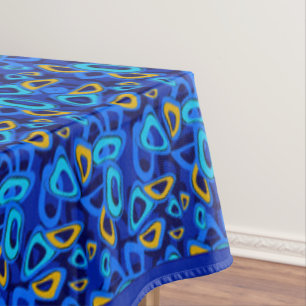Mehrfarbige blaue Ornament-Abstraktion Tischdecke