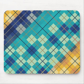 Mehrfarbige blaue und gelbe Argyle-Karierung Mousepad