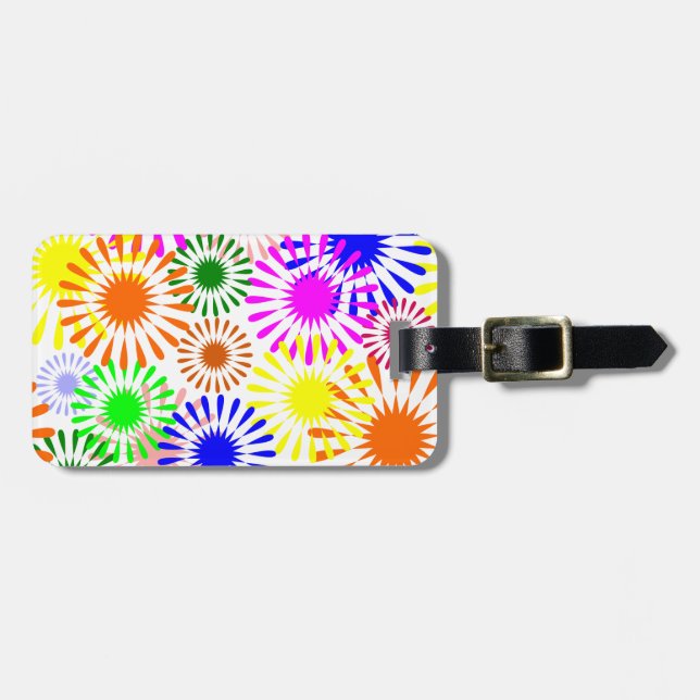 mehrfarbige Blume Gepäckanhänger (Vorderseite horizontal)