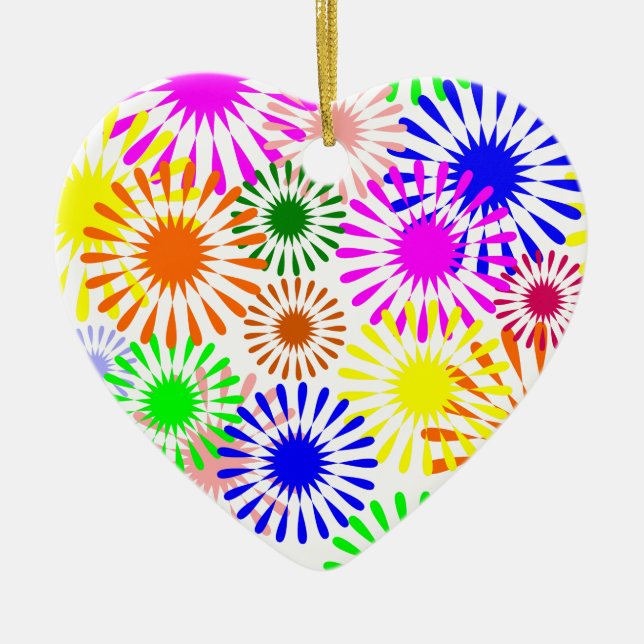 mehrfarbige Blume Keramikornament (Vorne)