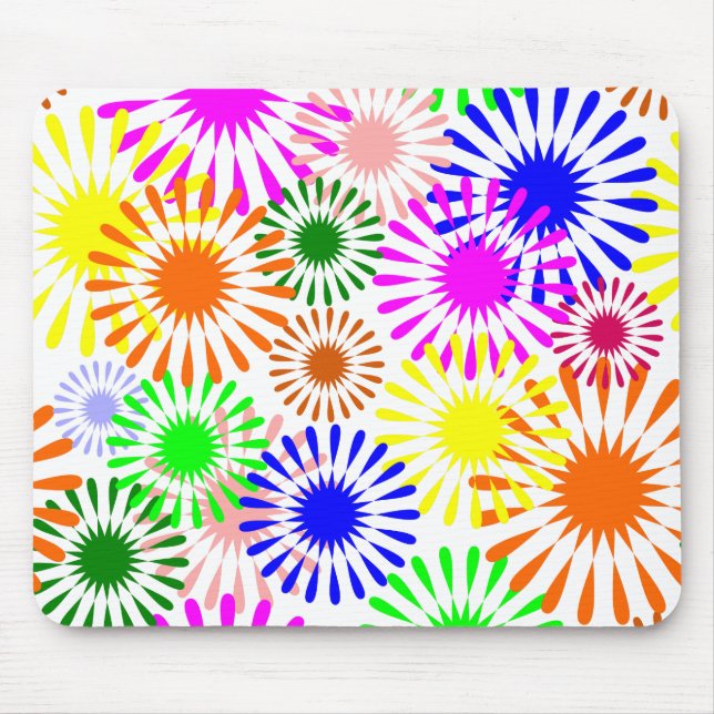 mehrfarbige Blume Mousepad (Vorne)
