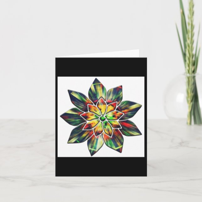 mehrfarbige Blume oder vielleicht ein Weihnachtsst Karte (Vorderseite)