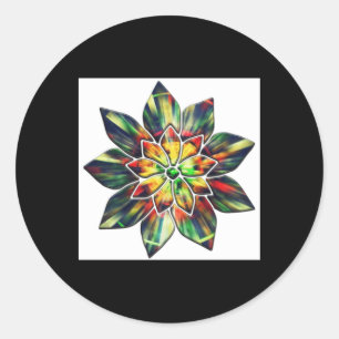 mehrfarbige Blume oder vielleicht ein Weihnachtsst Runder Aufkleber