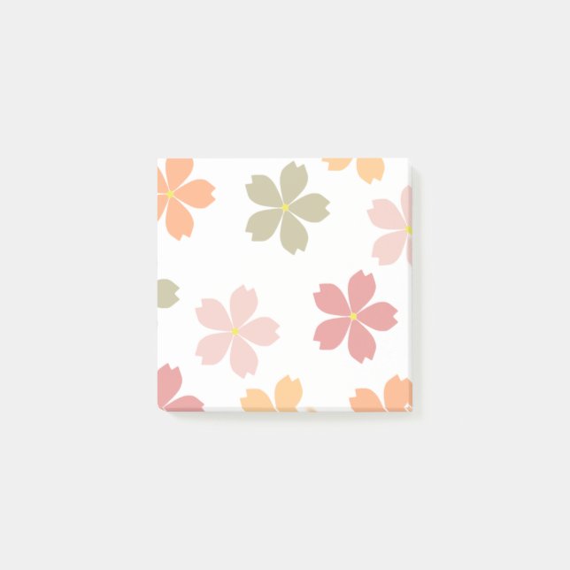 Mehrfarbige Blume Post-it Klebezettel (Vorderseite)