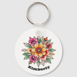 mehrfarbige Blume Schlüsselanhänger