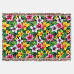 Mehrfarbige Blume und Blätter Muster-57577 Decke