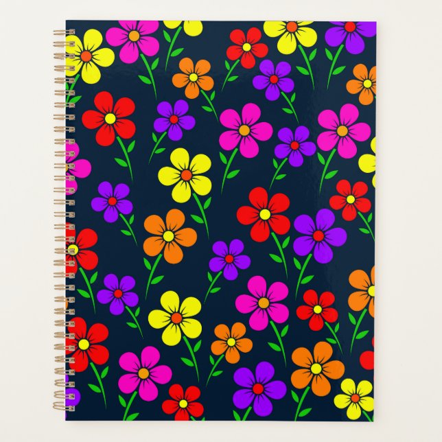 Mehrfarbige Blumen Blumenmuster-34654 Planer (Vorderseite)