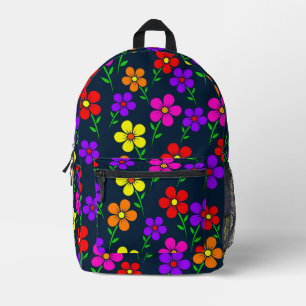 Mehrfarbige Blumen Blumenmuster Bedruckter Rucksack