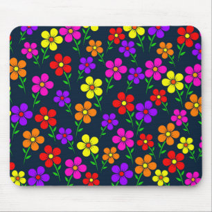 Mehrfarbige Blumen Blumenmuster Mousepad